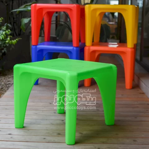 میز کودک مربع استار رنگ سبز مدل P/7004/SA