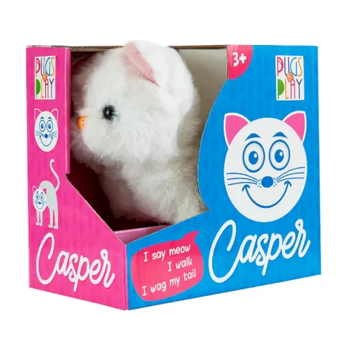 عروسک پولیشی رباتیک مدل Casper گربه سفید موزیکال کد STPAP06