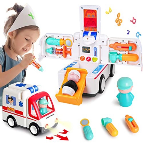 ماشین آمبولانس اسباب بازی با تجهیزات هولی تویز hulie toys کد A9997