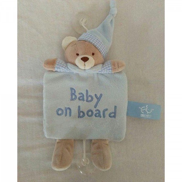 آویز هشدار کودک در ماشین baby on board کد 16300 رنگ کرم