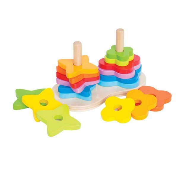 جورچین چوبی رنگین کمان 0406 Double Rainbow Stacker hape