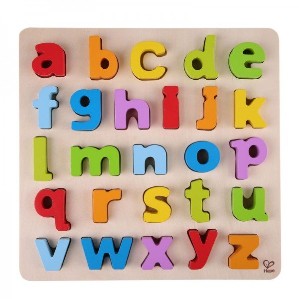 پازل حروف انگلیسی چوبی lowercase puzzle hape 1503