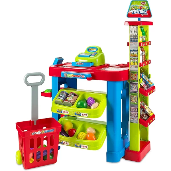 اسباب بازی سوپر مارکت کودک با سبد خرید کد 00885