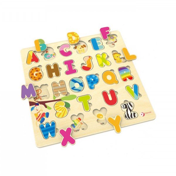 پازل الفبا چوبی Classic World مدل Alphabetic Puzzle 3581