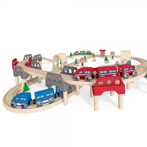 ریل قطار چوبی 2طبقه3701 HIGH & LOW RAILWAY SET hape