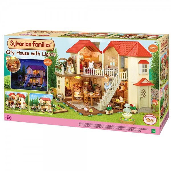 خانه عروسک شهری با چراغ سیلوانیان فامیلیز 2752 sylvanian families