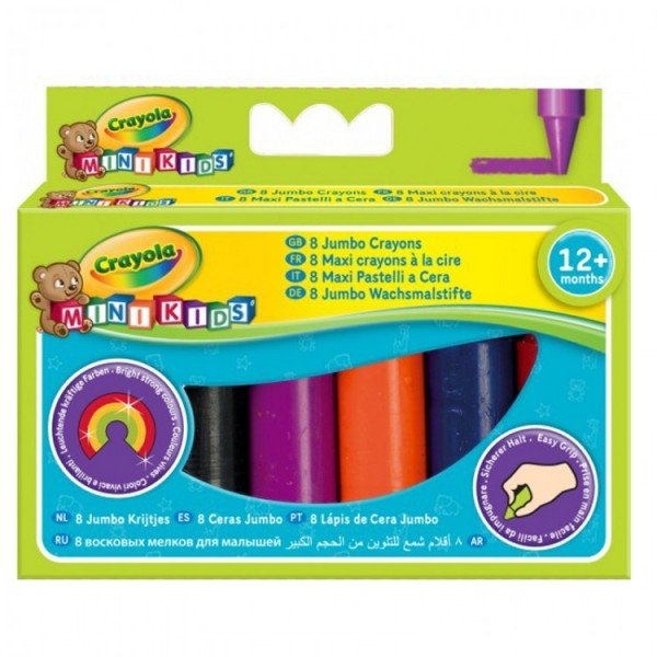 مداد شمعی 8 رنگ crayola کد 0080 jumbo crayon