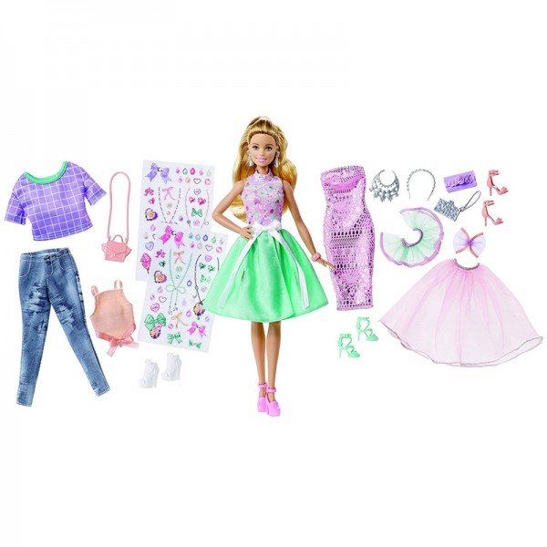 عروسک باربی با لباس و کفش barbie dvj64