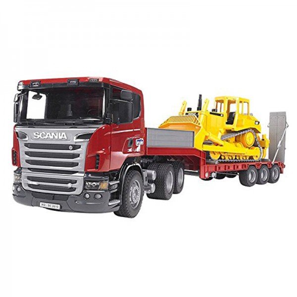 اسکانیای حمل لودر loader truck with CAT Bulldozer bruder 3555