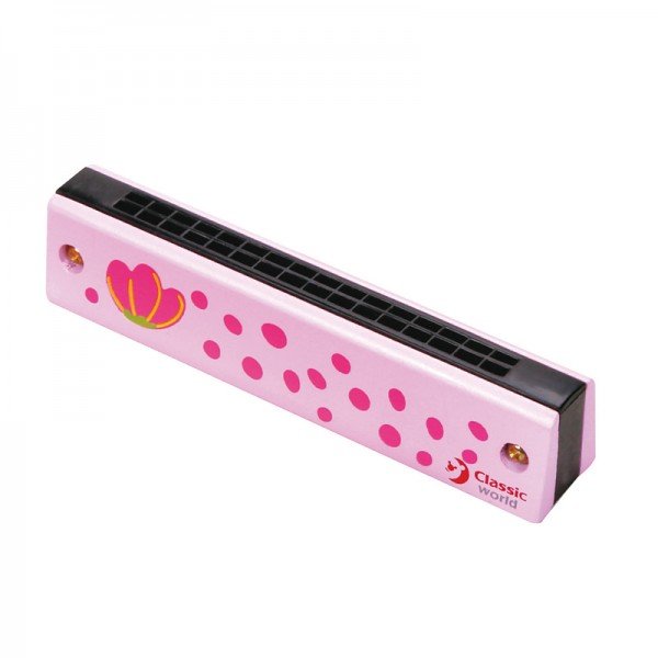 ساز دهنی فرشته چوبی صورتی Classic World مدل Princess Harmonica 2622