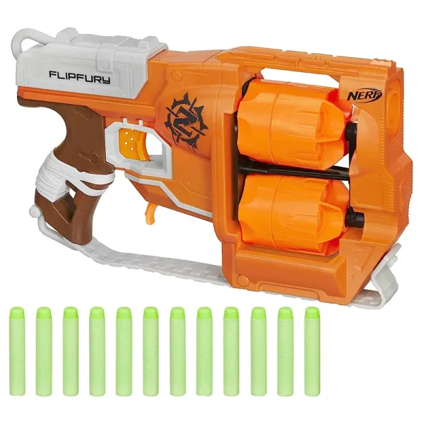 تفنگ اسباب بازی کودک نرف مدل  Nerf Zombie Strike FlipFury Blaster کد A9603