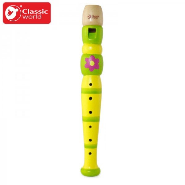 نی لبک سحرآمیز چوبی زرد سبز Classic World مدل Princess Flute 2621