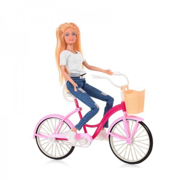 عروسک دفا با دوچرخه (تیشرت سفید) مدل 8361