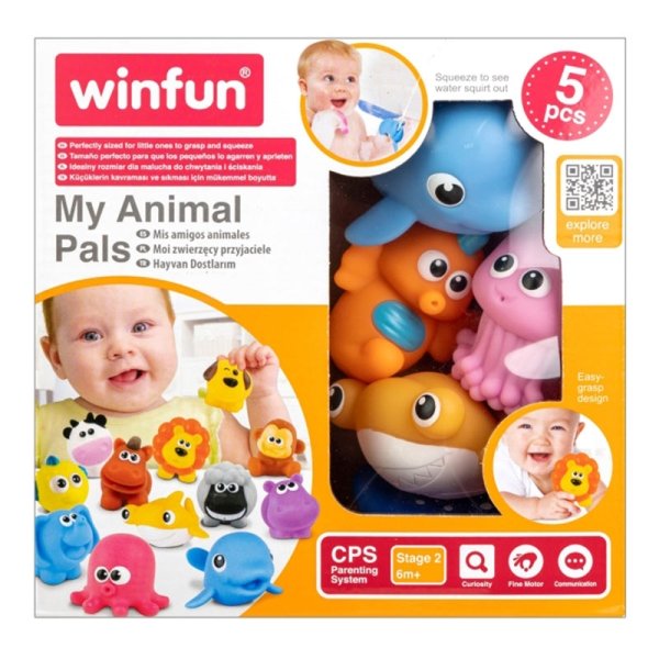 اسباب بازی حمام حیوانات اقیانوس 5 تکه  Winfun مدل 007120