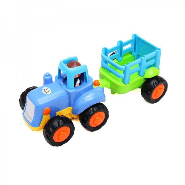 ماشین بازی HUILE TOYS تراکتور اسباب بازی آبی مدل 326AB