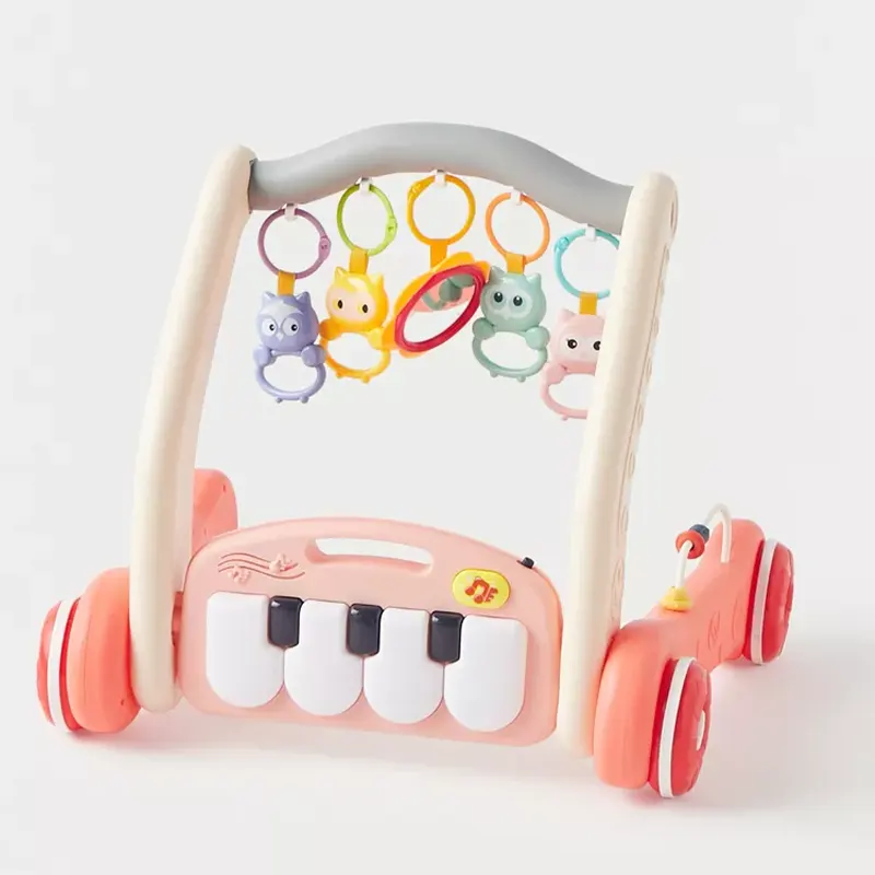 واکر و فرش بازی موزیکال کودک هانگر Huanger رنگ صورتی کد HE0638