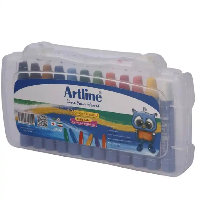 مداد شمعی 12 رنگ آرت لاین ARTLINE  کد 44PL12