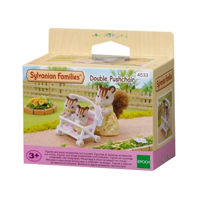 اسباب بازی کالسکه دو قلو سیلوانیان فامیلیز Sylvanian Families مدل Double Pushchair کد 4533