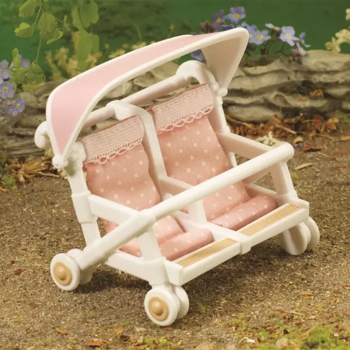 اسباب بازی کالسکه دو قلو سیلوانیان فامیلیز Sylvanian Families مدل Double Pushchair کد 4533