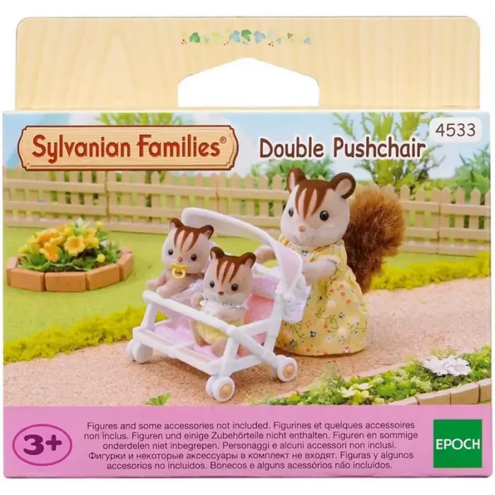 اسباب بازی کالسکه دو قلو سیلوانیان فامیلیز Sylvanian Families مدل Double Pushchair کد 4533