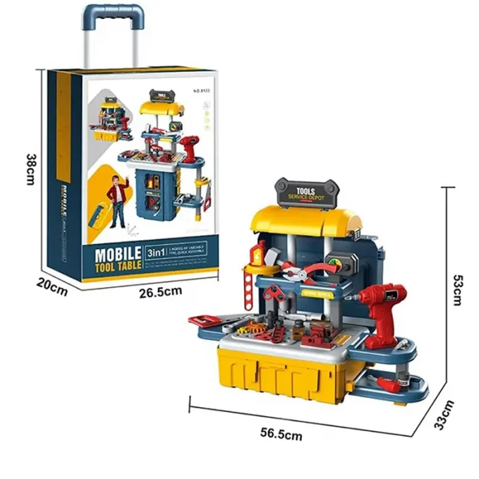 ست میز ابزار اسباب بازی چمدانی 46 تکه کد 8122