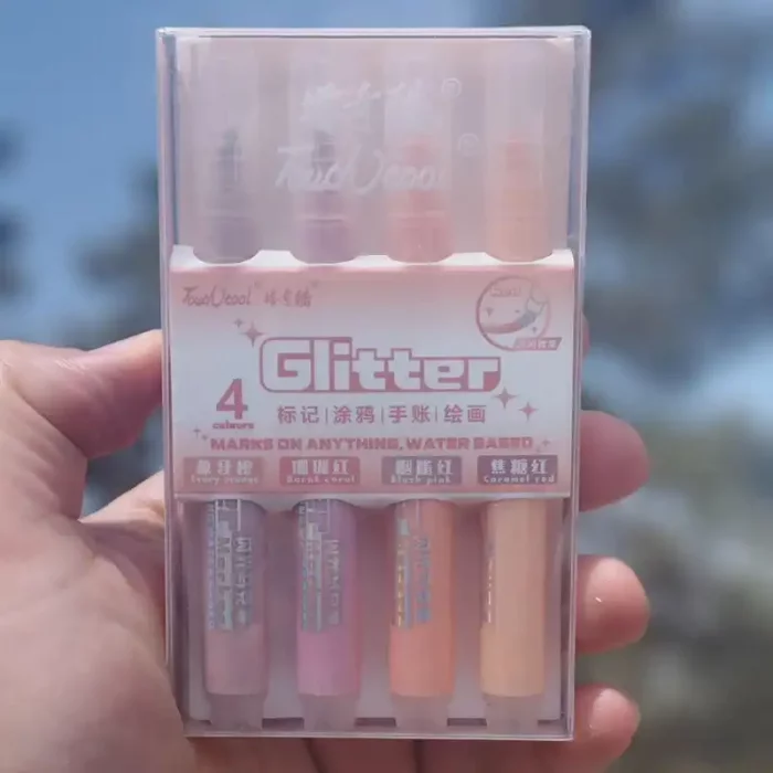 هایلایتر 4 عددی اکلیلی رنگ پاستلی کد QJ8426