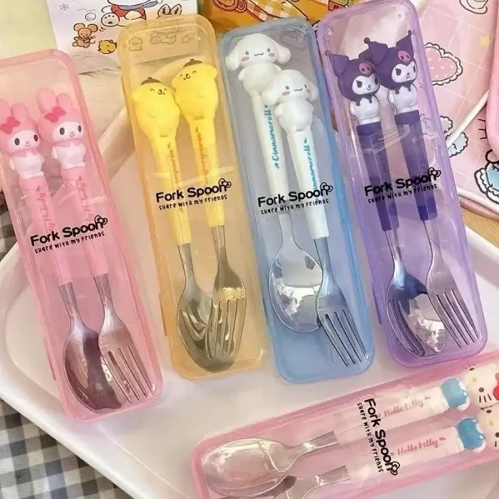 قاشق و چنگال فانتزی کودک کرومی کد HL015