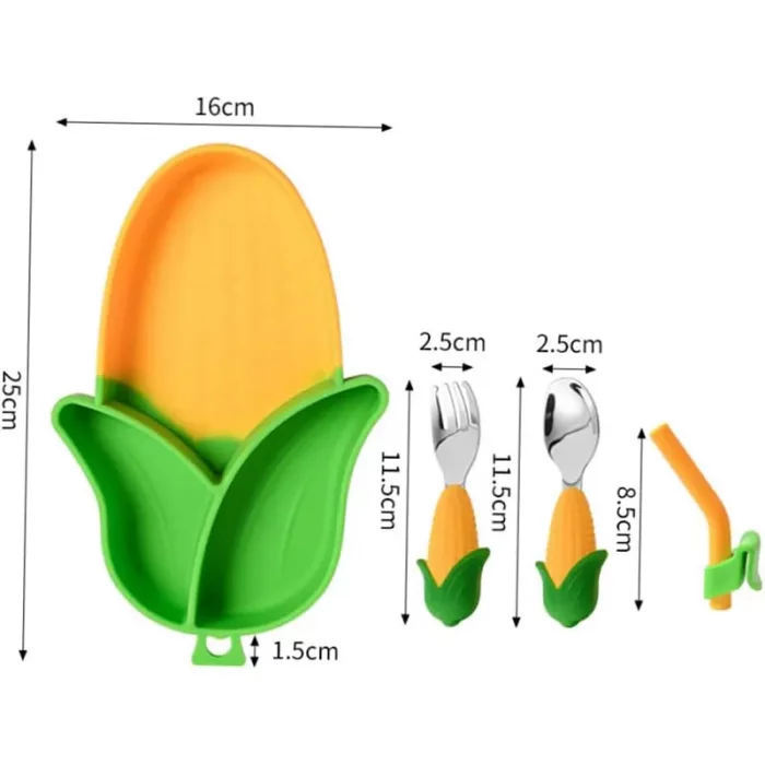 ظرف غذا کودک سیلیکونی مدل ذرت کد JH8006