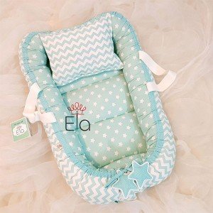 ست 2 تکه فیروزه ای طرح ستاره سفید  elaart  مدل 8059