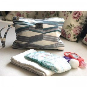 کیف دایپر سفید آبی elaart مدل 80052