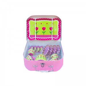 ست ظروف چمدانی طرح گل لاله مدل 55563