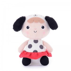 عروسک  پولیشی دخترک نشسته با لباس سفید مدل JAA905