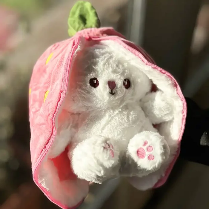 عروسک پولیشی خرگوش سوپرایزی رنگ صورتی سایز متوسط کد P/SJ1006/A