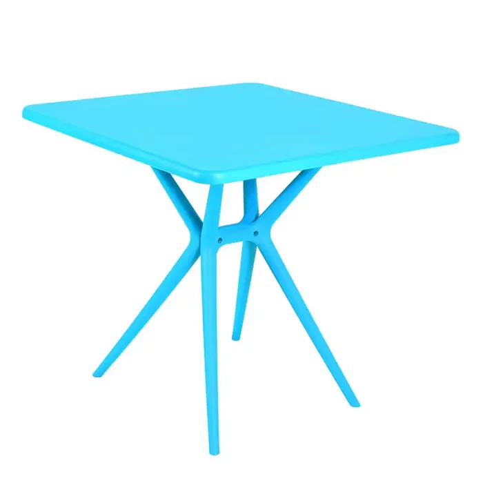 میز بزرگسال مربع  تیکا رنگ آبی فیروزه ای P/TF03/AF