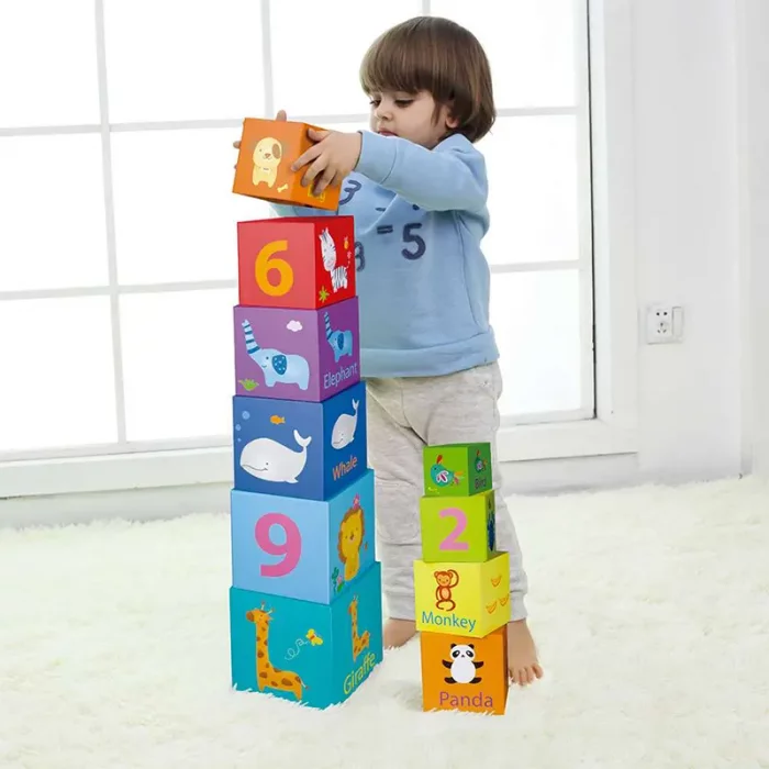 مکعب چیدنی 10 عددی اعداد و اشکال  Classic World مدل stacking cubes 3567