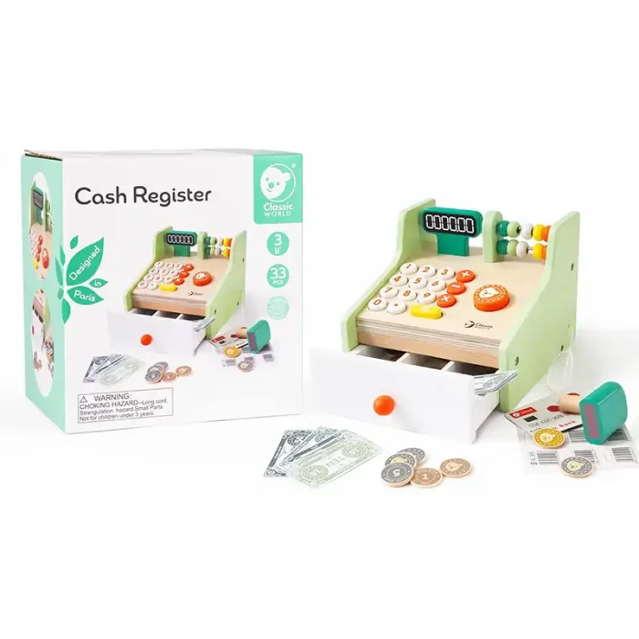 صندوق فروشگاهی چوبی کلاسیک ورلد Cash Register classic world کد 54167