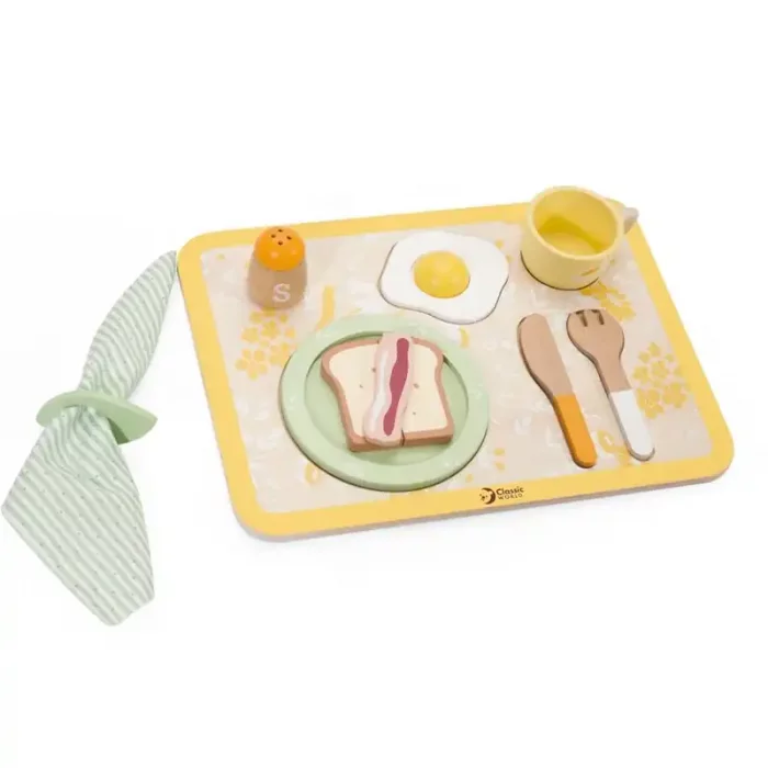 ست صبحانه خوری چوبی کلاسیک ورلد Vintage Breakfast Tray classic world کد 50575