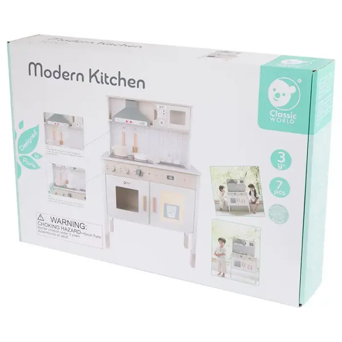 آشپزخانه کودک چوبی کلاسیک ورلد Modern Kitchen classic world کد 50561