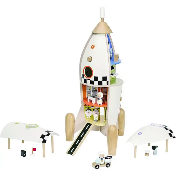 استند چوبی کلاسیک ورلد طرح راکت فضایی Pretend Play Rocket classic world کد 50582