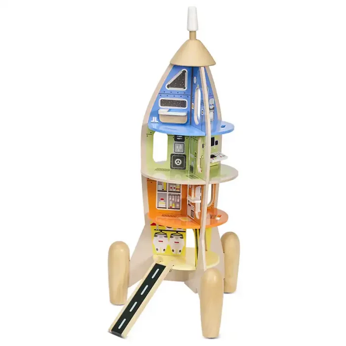 استند چوبی کلاسیک ورلد طرح راکت فضایی Pretend Play Rocket classic world کد 50582