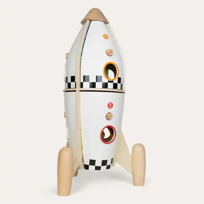 استند چوبی کلاسیک ورلد طرح راکت فضایی Pretend Play Rocket classic world کد 50582