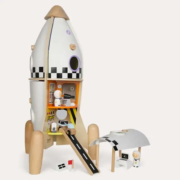 استند چوبی کلاسیک ورلد طرح راکت فضایی Pretend Play Rocket classic world کد 50582