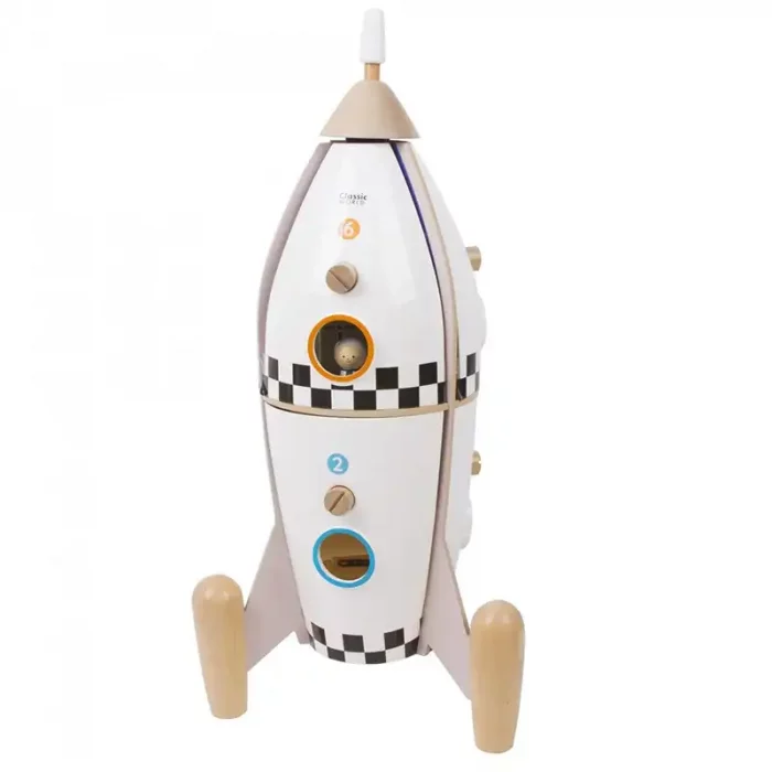 استند چوبی کلاسیک ورلد طرح راکت فضایی Pretend Play Rocket classic world کد 50582