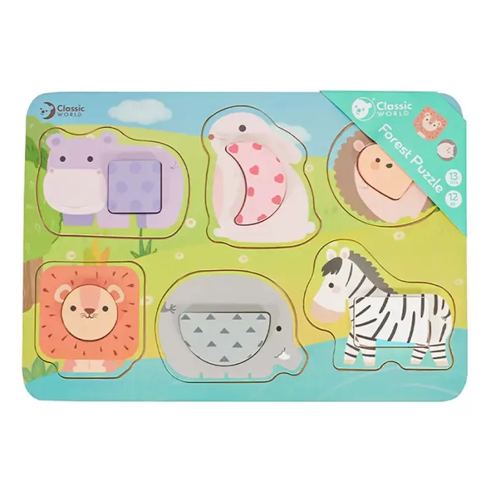 پازل چوبی حیوانات جنگل کلاسیک ورلد Classic World Forest Puzzle مدل 40030