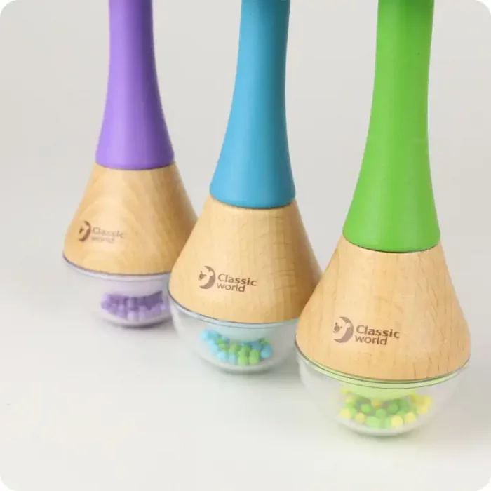 جغجغه چوبی رنگین کمانی کلاسیک ورلد Classic World Rainbow Maracas مدل 40527