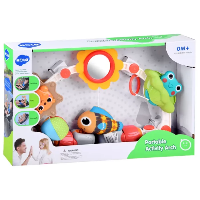 آویز کالسکه و کریر نوزاد طرح حیوانات هولی تویز huile toys کد E278