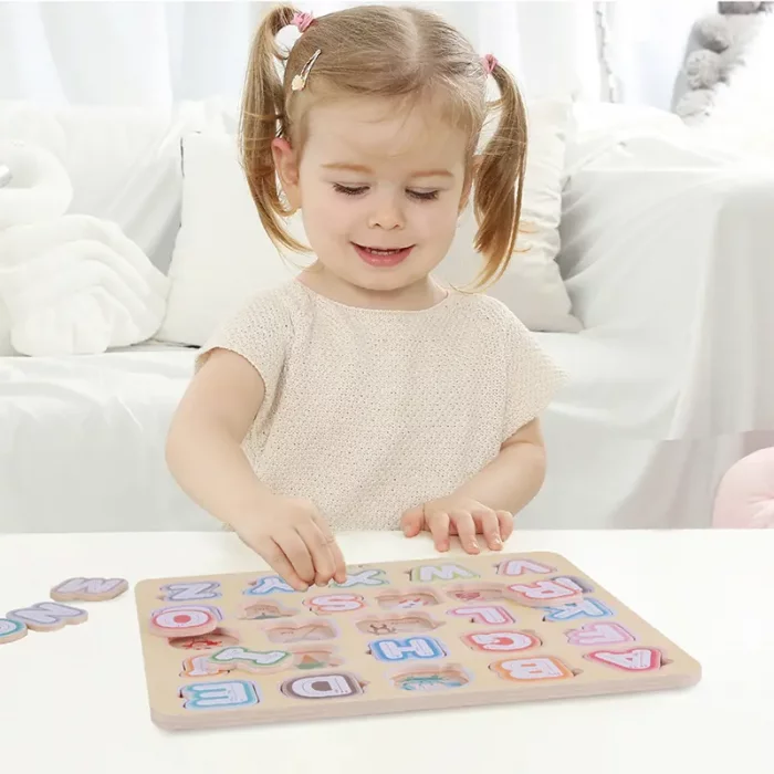 پازل چوبی جاگذاری الفبا انگلیسی کلاسیک ورلد Alphabet Puzzle classic world کد 54426