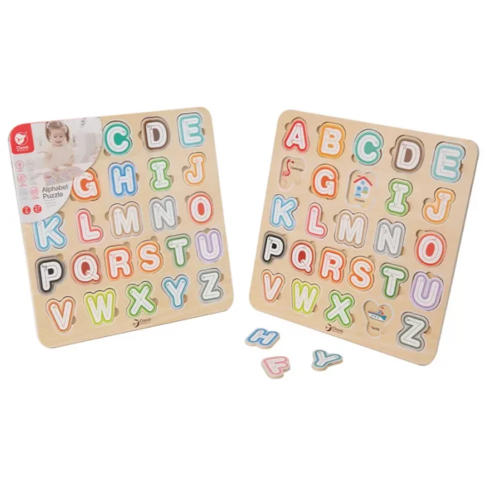 پازل چوبی جاگذاری الفبا انگلیسی کلاسیک ورلد Alphabet Puzzle classic world کد 54426