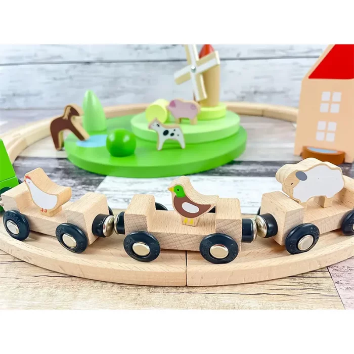 اسباب بازی قطار مزرعه کلاسیک ورلد Classic World Small Farm Train Set کد 54464