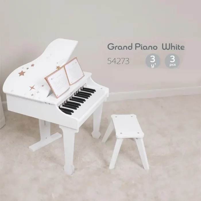 پیانو سفید چوبی کلاسیک ورلد Classic World Grand Piano White مدل 54273